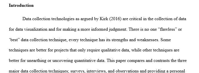 Assignment: Summarize 3 data collection techniques