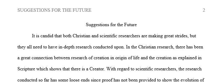 Summarizing your personal evaluation of the Christian response and the scientific research