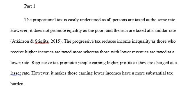 What are the advantages and disadvantages of the following tax systems