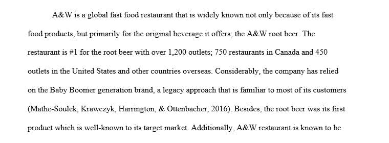 This is my part our topic is about A&W restaurant