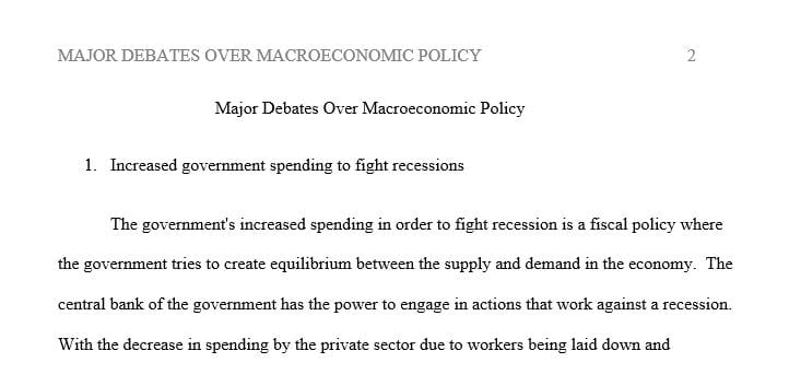 This week requires the student to address six unresolved issues in macroeconomics