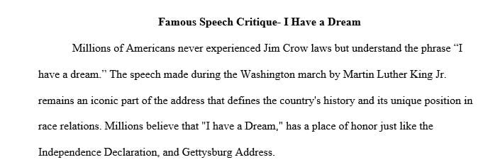 Watch and Analyze a Famous speech by a well-known businessperson or a political figure.