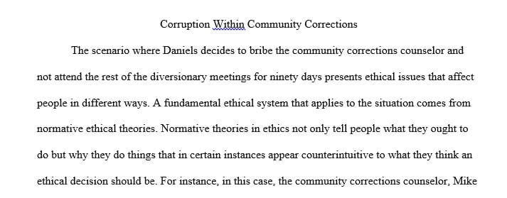 Week 7 Case Study – Corruption within Community Corrections