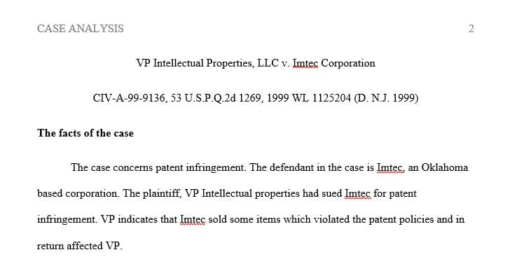 What are the facts of the case- What’s going on? who’s the plaintiff/complainant