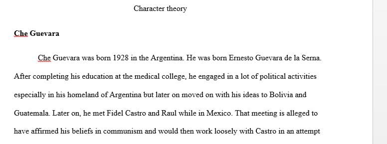 What fictional or famous person will you use for your paper
