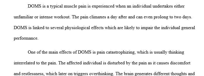 What is actually happening physiologically when DOMS occurs and how does it affect performance
