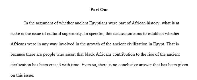 What is at stake in the argument over whether or not the Ancient Egyptians should be considered part of African history