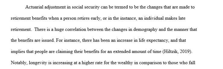 What is the actuarial adjustment in Social Security