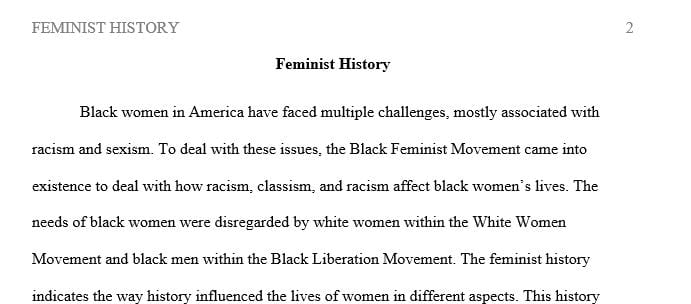 What is your understanding and analysis of feminist history