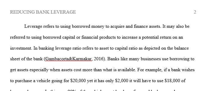 What would be the systemic benefits to implementing regulations that reduce bank leverage