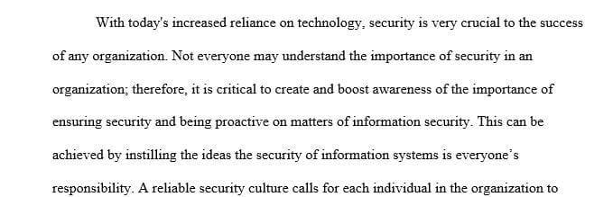 What would you do to help create a national security culture
