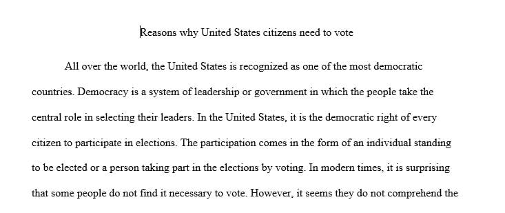 Why should US citizens vote