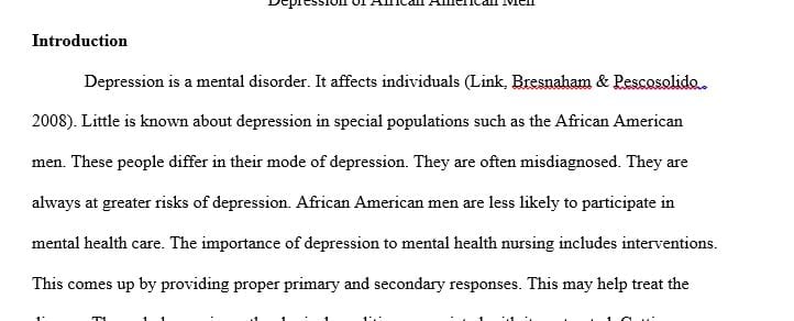 Write a brief introduction of the topic and explain why it is important to mental health nursing