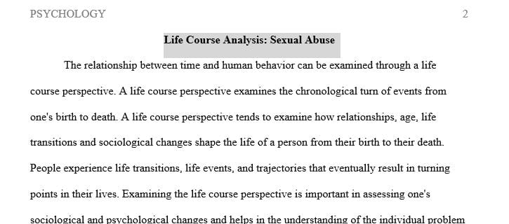 Write a paper reviewing your experiences during adolescence from a life course perspective