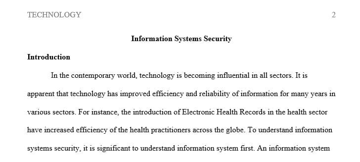 Write on any topic related to technology security
