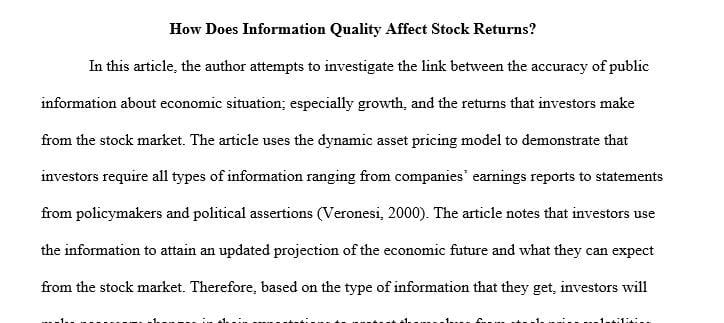 Write one page summary of the article