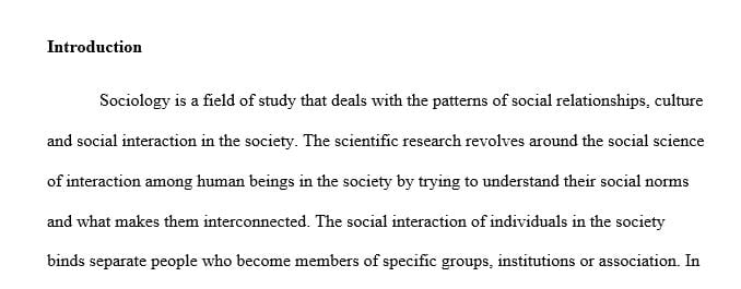 Write your sociological reflections in 500-700 words.