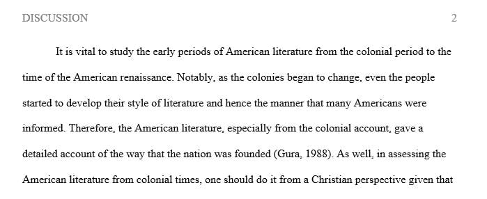 An overview of American literature from the early Colonial period through the American Renaissance/Romantic period