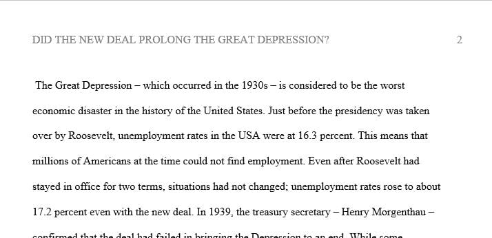 Did the New Deal Prolong the Great Depression