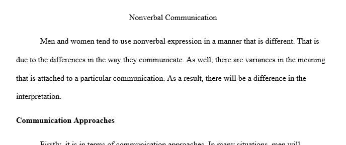 Do men and women use non-verbal expression differently