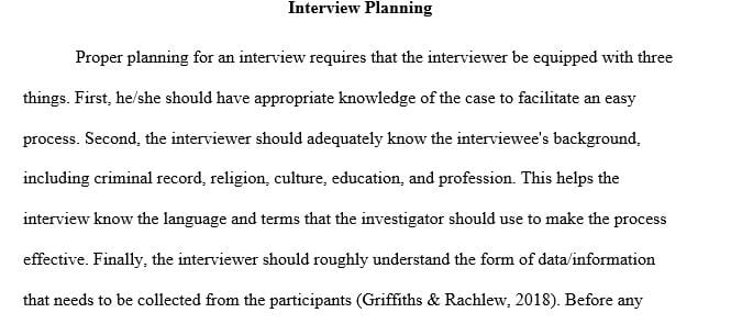 How to plan for an interview or interrogation