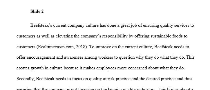The Beefsteak Reinforcing Culture Through Human Capital Development Case Study Analysis