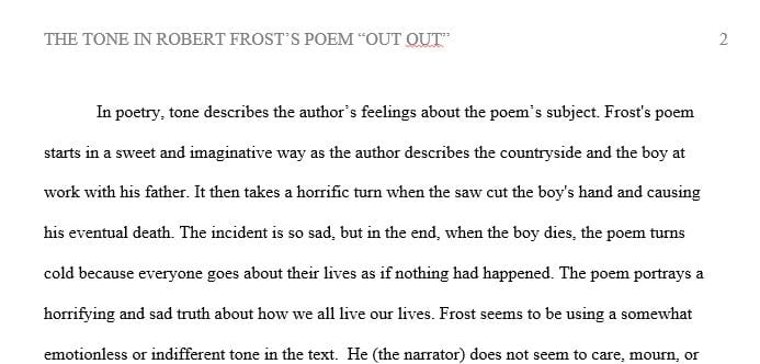 The tone of a literary work is the perspective or attitude that the author adopts with regards to a specific character