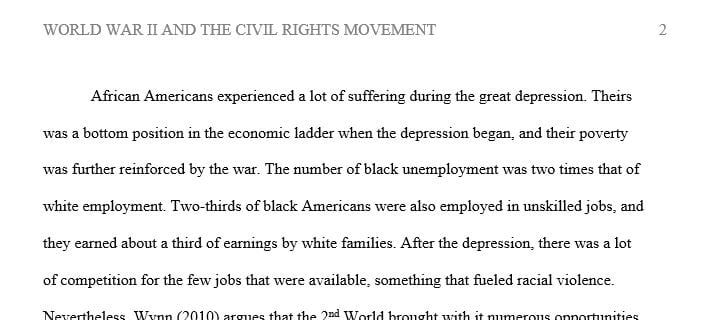 Was The World War II Era a Watershed for the Civil Rights Movement