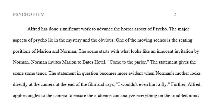 Why does Norman Bates kill Choose a path that demonstrates what you feel the social psychology