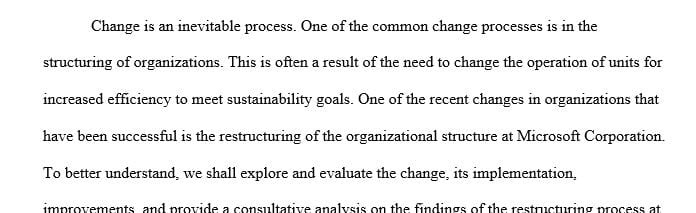 Analyze from a consultant standpoint how then change plan and implementation could have been improved