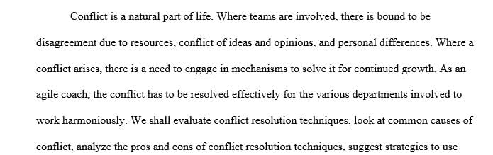 Assignment 3: Resolve Conflicts and Promote Collaboration as an Agile Coach