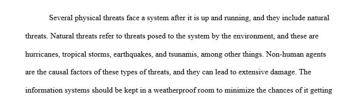 Briefly summarize the three physical threat categories based on your location