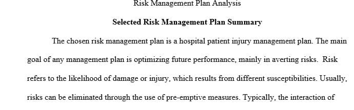 Conduct research on approaches to risk management processes, policies and concerns in your current or anticipated professional arena