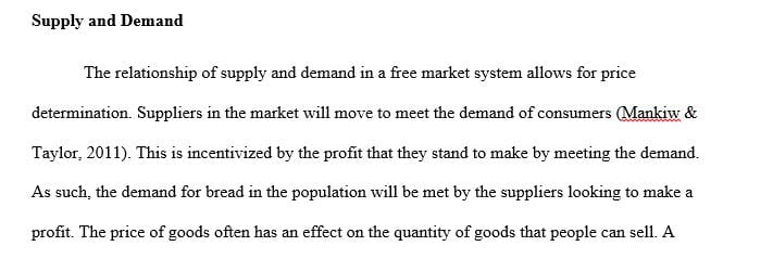 Consider the multiple steps (markets) involved in producing and distributing the loaves of bread that you find in your local supermarket.