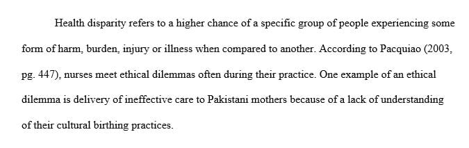 Describe ethical dilemmas associated with the current state of population health and health disparities