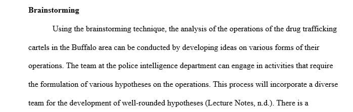 Develop an assessment of major drug trafficking organizations operating in the Buffalo area.
