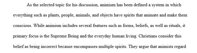 Focus on a topic that relates to religion and anthropology.