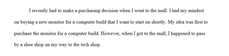 Post a 150- to 225-word (2- to 3-paragraph) explanation of what the opportunity costs of your purchase were.