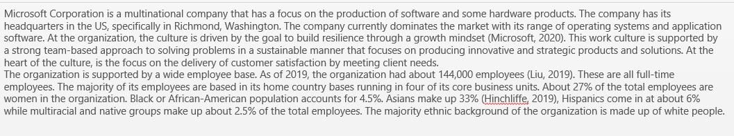 Select an organization or change that has occurred through the change process (in the last 5 years)