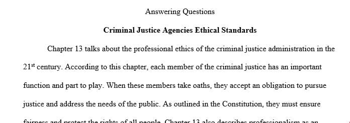 Select several criminal justice agencies of your choice.