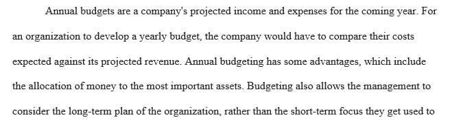 What are the advantages and disadvantages of annual budgeting