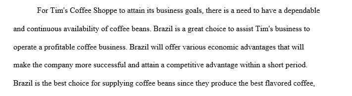Choose a country and a grower for your supplier of coffee beans that you (as distributor) can then sell.