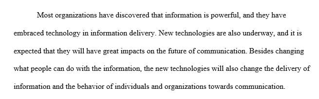 Discuss the future of information delivery.