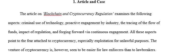 Identify a current article and case involving blockchain or cryptocurrency.