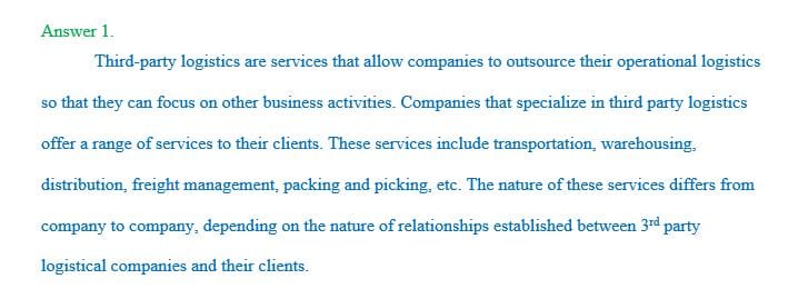 What are Third party logistics firms