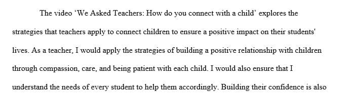 What strategies or ideas were provided in the video that you would like to implement as a teacher