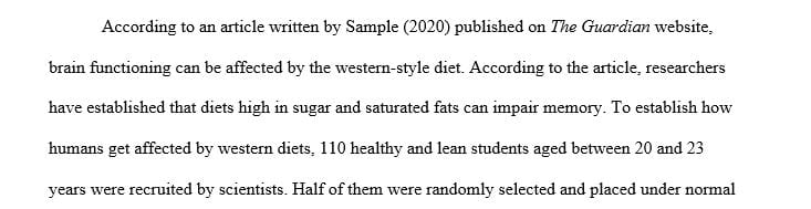 Writing a Media Paper on storing and retrieving Memory