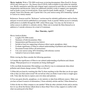 Physical Geology _ 750 word essay reviewing documentary film.