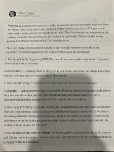 Ways to attend to customers in an organization in order to portray friendliness