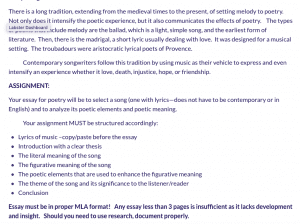 Select a song one with lyric and analyze its poetic elements and poetic meaning.